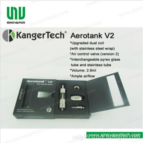 2014 New Airflow Control Kanger Aerotank V2 Smoking Pipe Parts Stainless Drip Tip Mini Aerotank V2